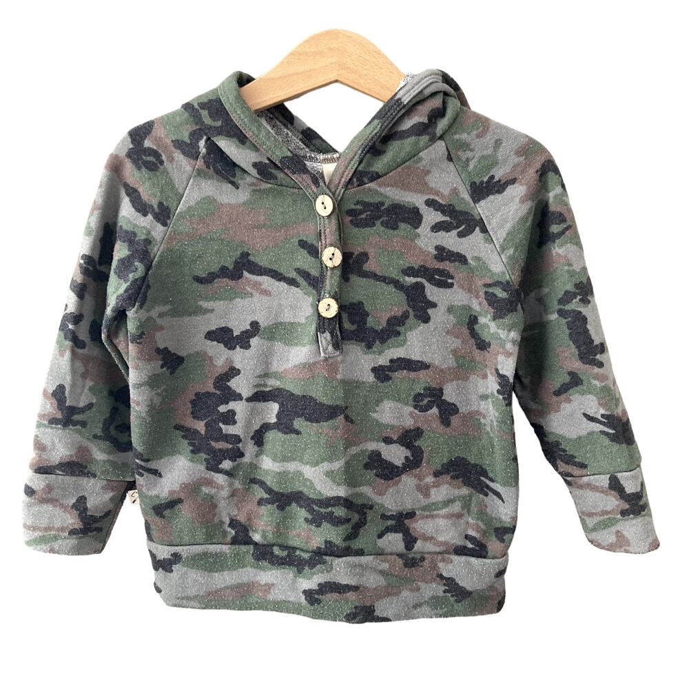 Childhoods Clothing Henley Hoodie - Classic Camo - 2T